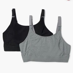 Comfort Clip Nursing Bralette - Black & Gray